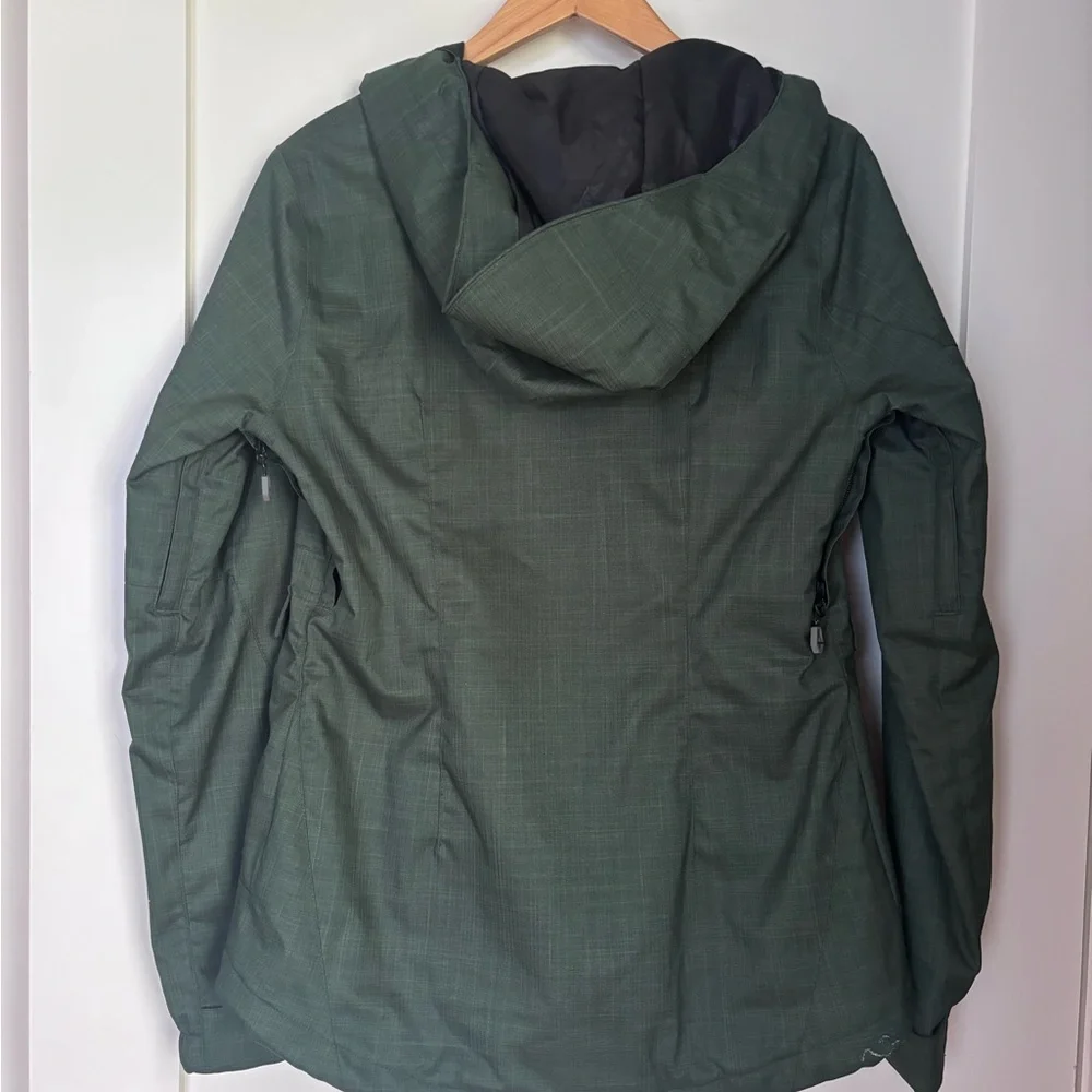 Volcom Hooded Ski Jacket in Dark Green - Picture 2 of 5
